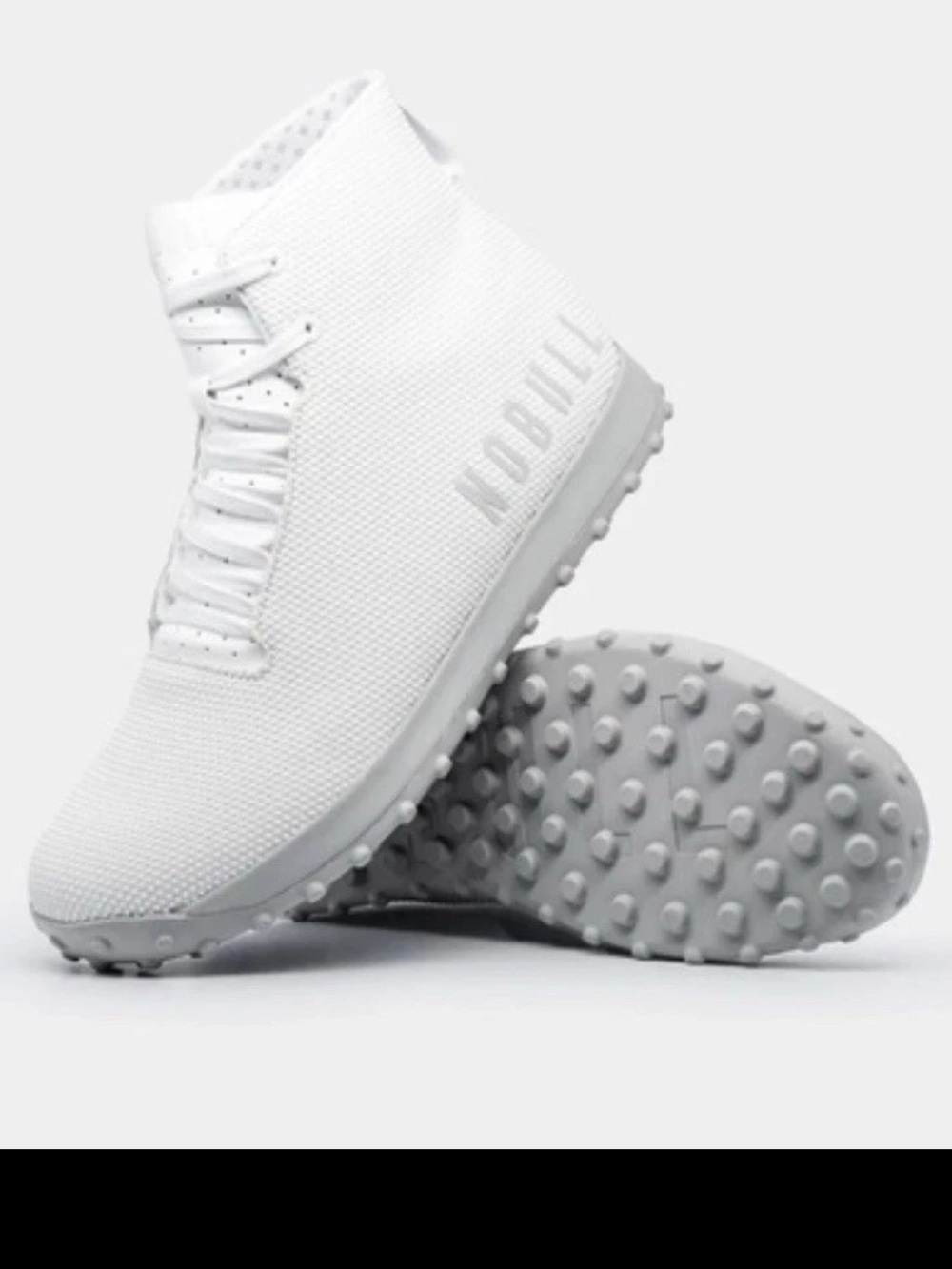 NOBULL unisex high top white textured ivy turf trainers women’s 8 - men’s 6.5